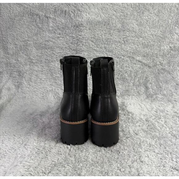 Blondo Damaris Ankle Boot Women's Lug Sole Booties Black Leather Waterproof 8.5 - Picture 4 of 7